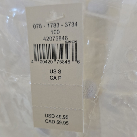 aerie White Eyelet Peplum Blouse with Scoop Neck and Tie Front - Picture 3 of 5